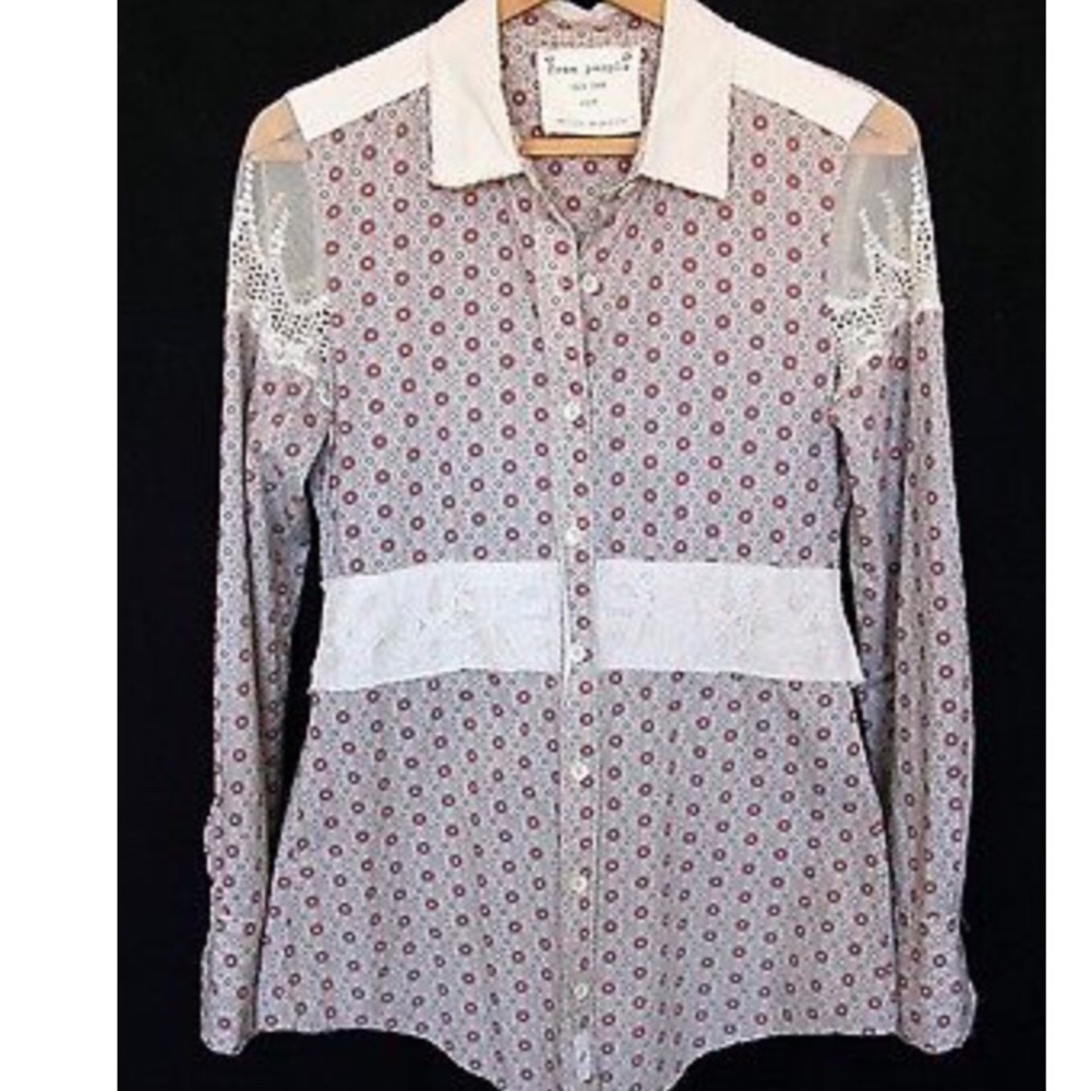 Free People bohemian button up blouse.